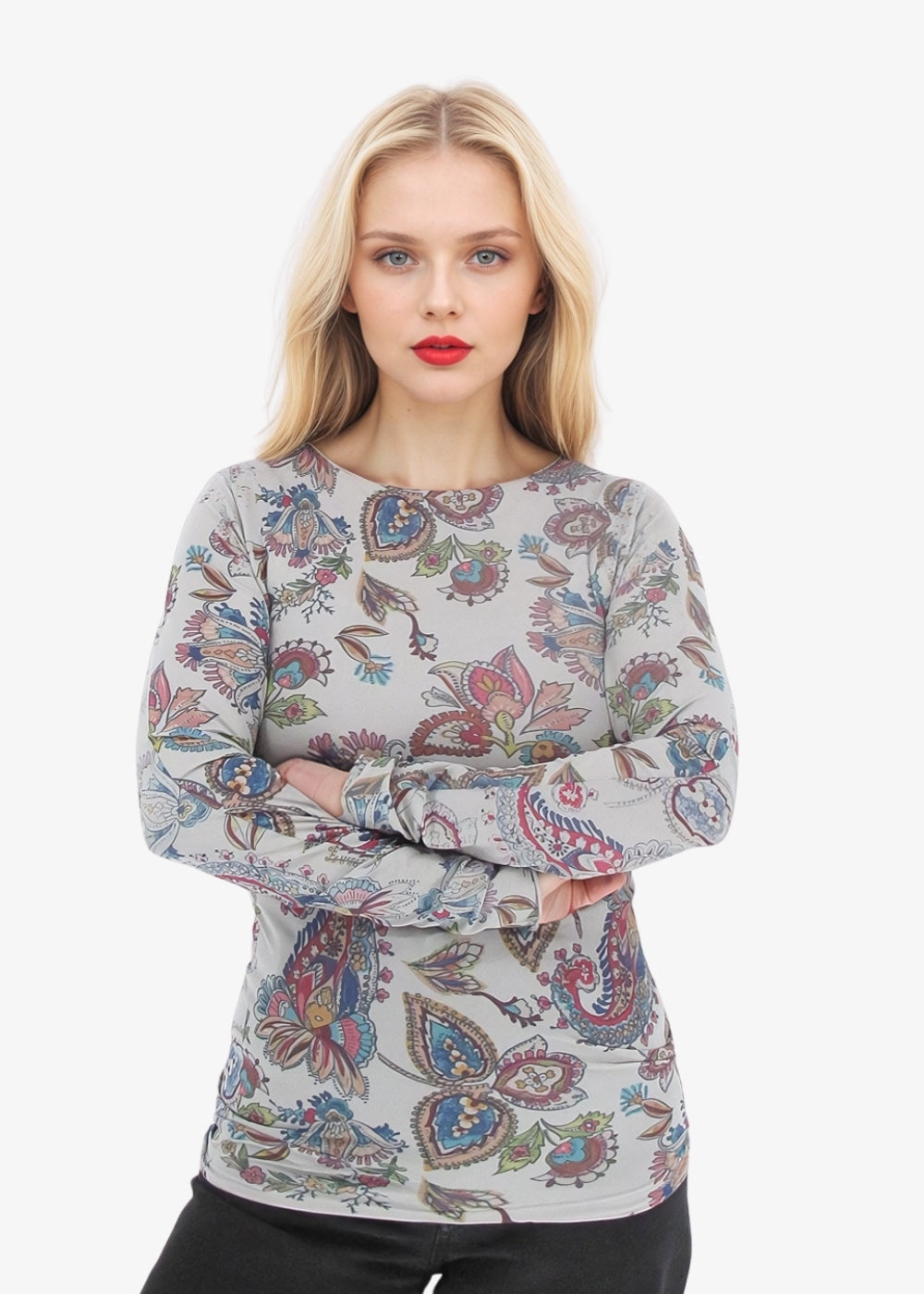 Paisley Second Skin Raw Edge Top