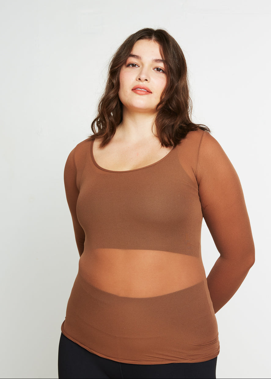 Solid Scoop Neck Second Skin Top