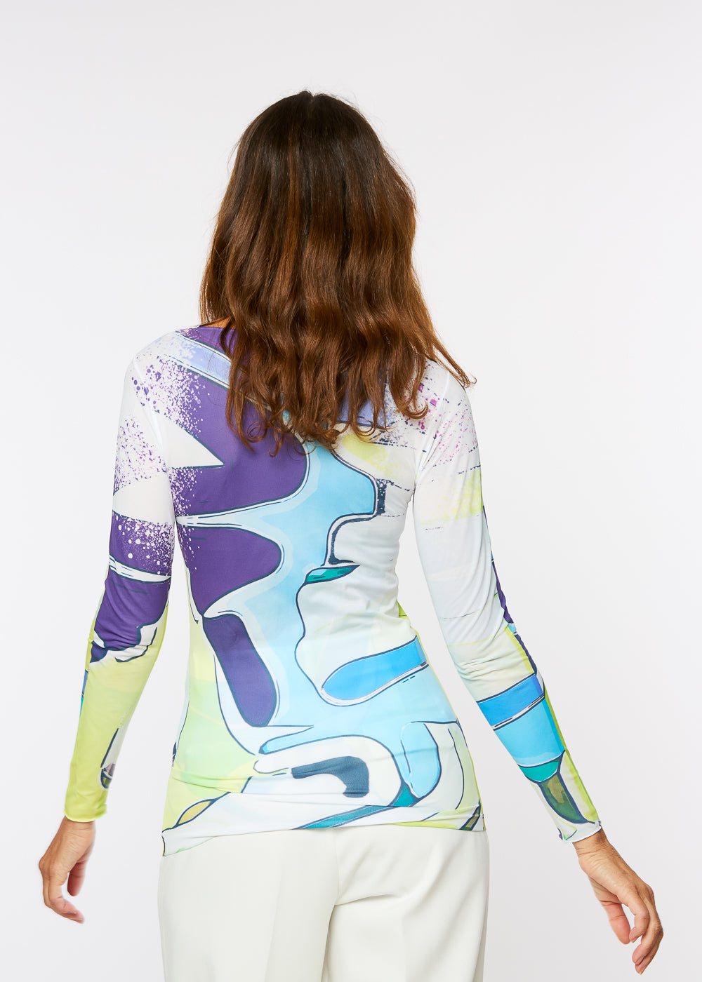 Aqua Waves Raw Edge Second Skin Top