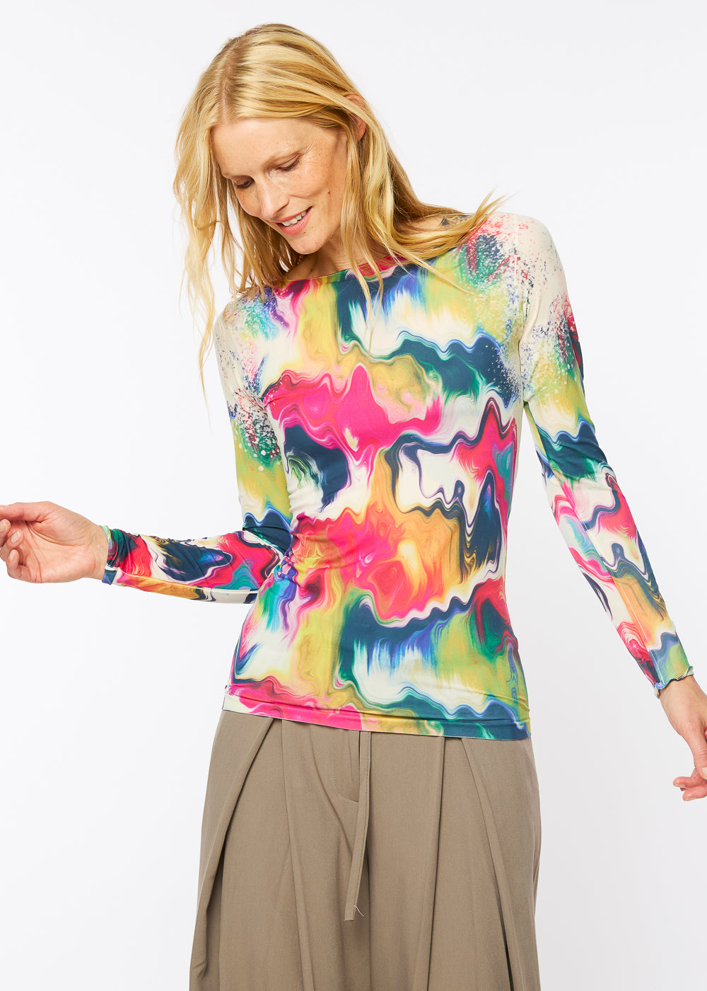 Color Melt Raw Edge Second Skin Top