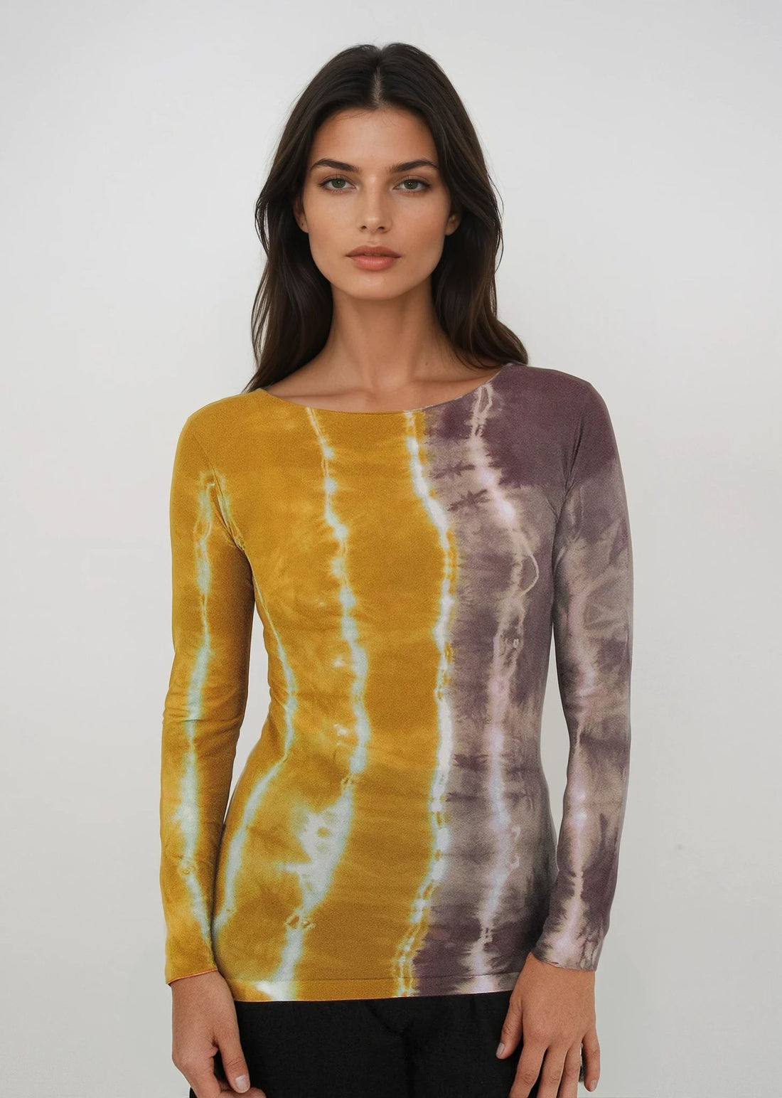 Web Exclusive - Raw Edge Second Skin Top - Tie Dye