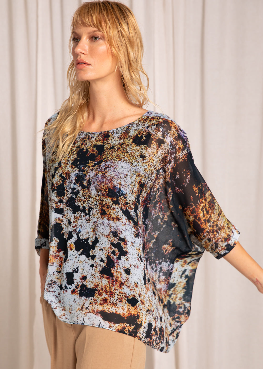 Capri Poncho in Gold Alloy