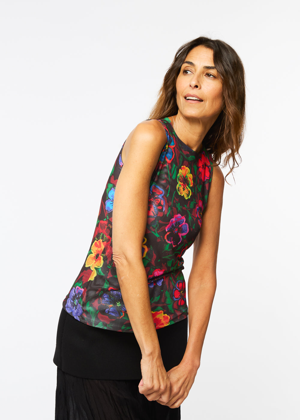 Velvet Bloom - Florence Solid Double Sheer Tank Top