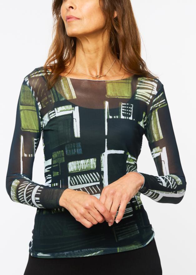 Green Maze - NudiTee Sheer Top
