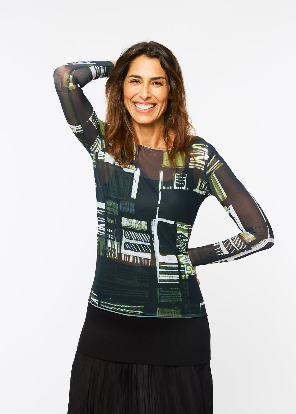 Green Maze - NudiTee Sheer Top