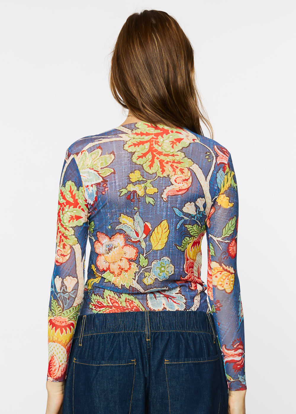 Denim Botanical - NudiTee Sheer Top