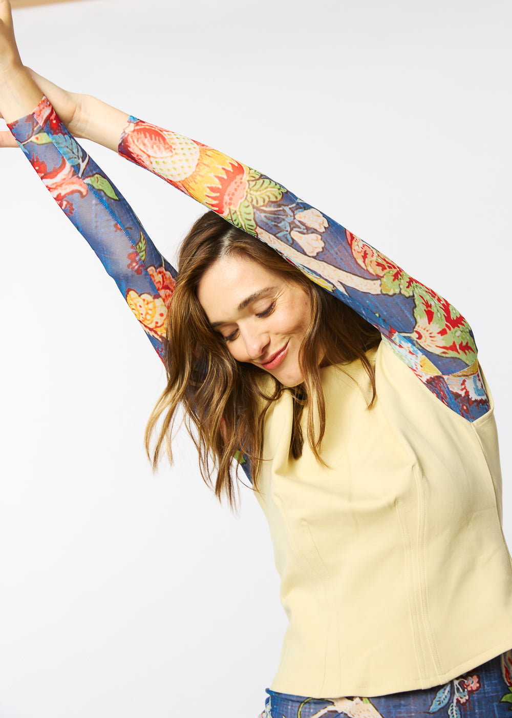 Denim Botanical - NudiTee Sheer Top