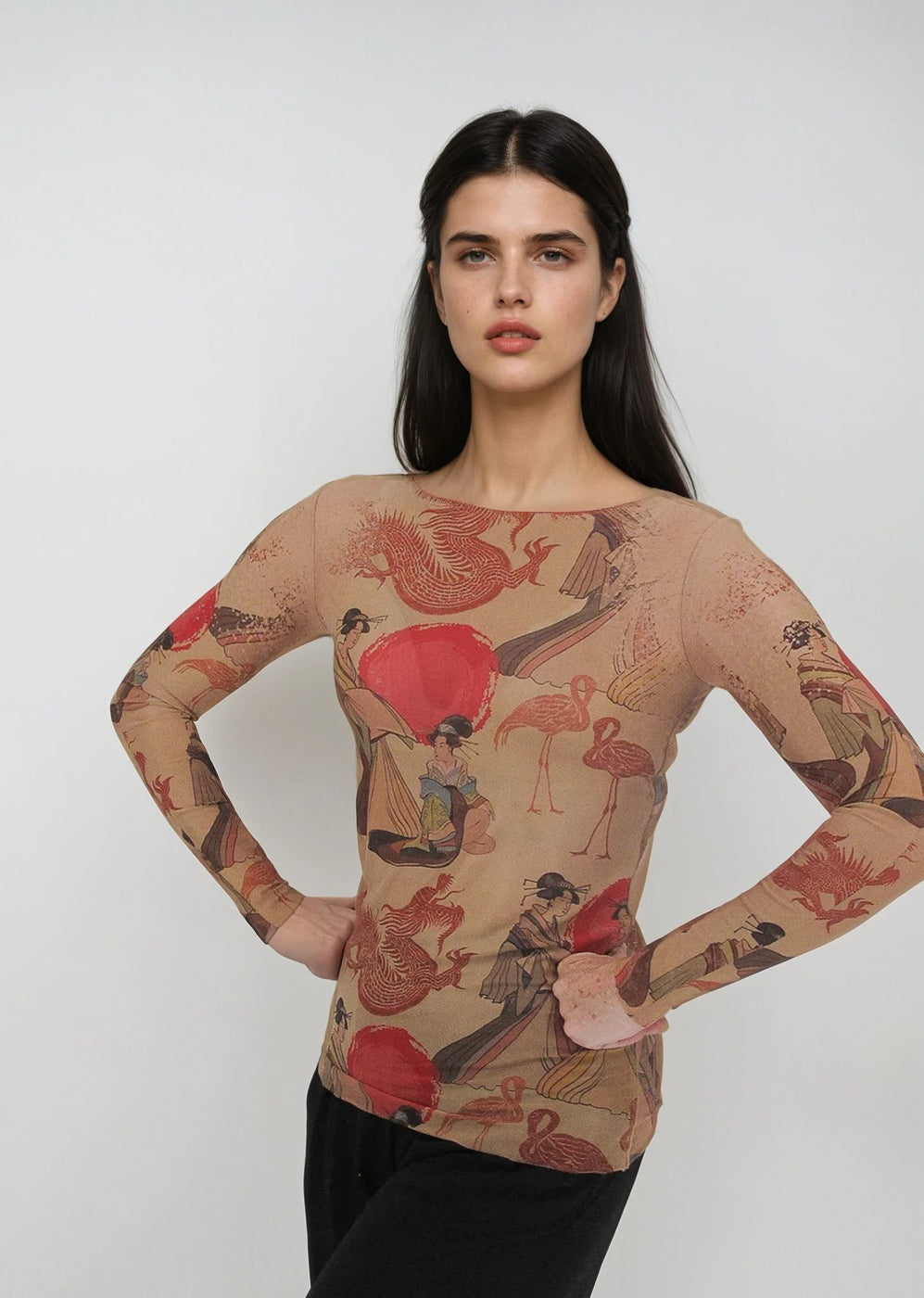 Nudi Ink Mesh Top
