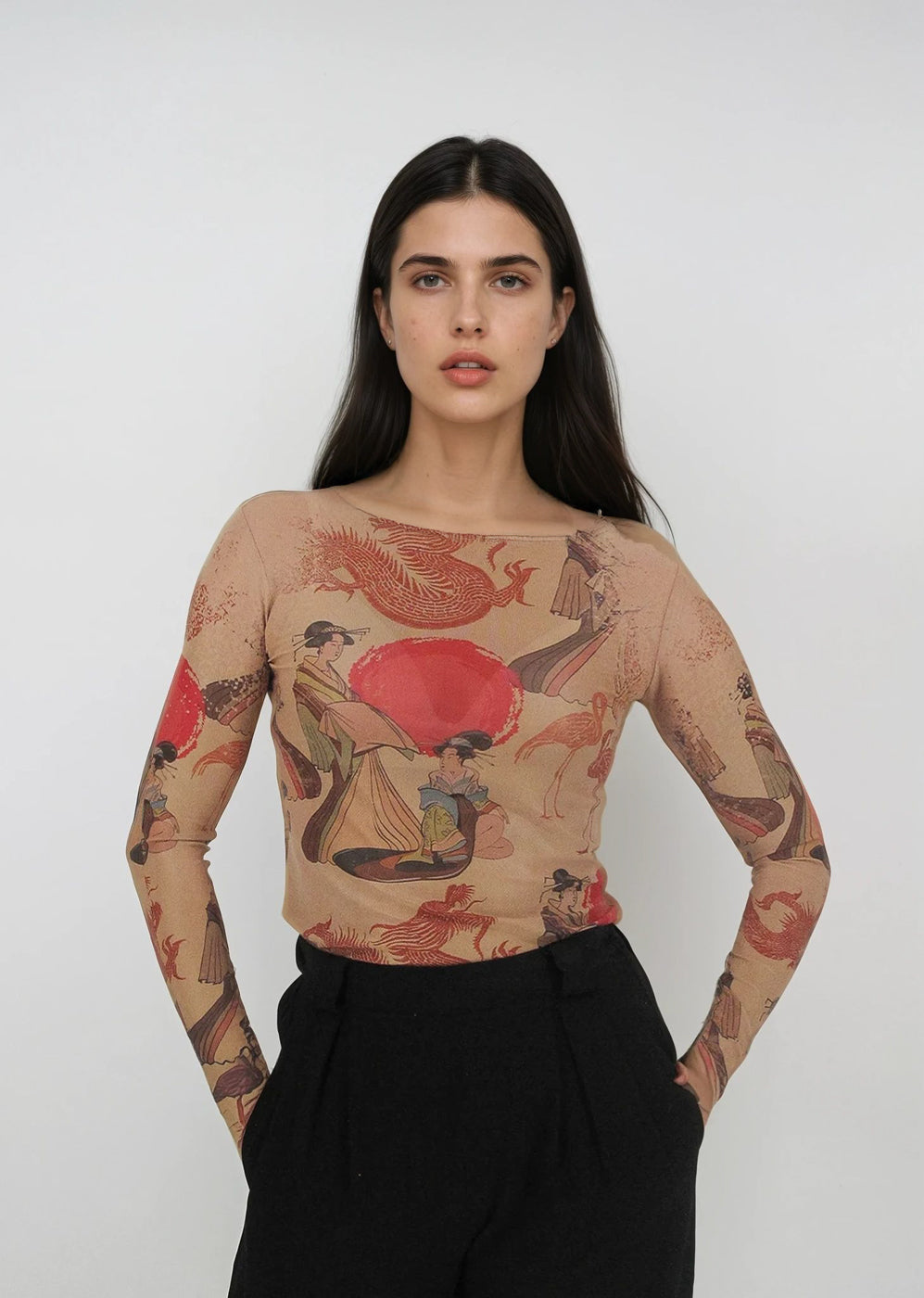 Nudi Ink Mesh Top