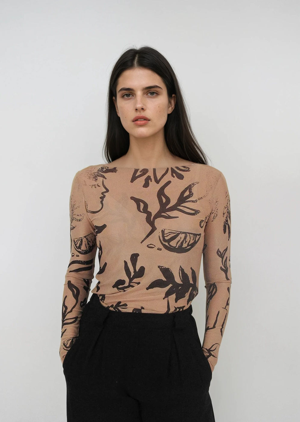 Nudi Ink Mesh Top