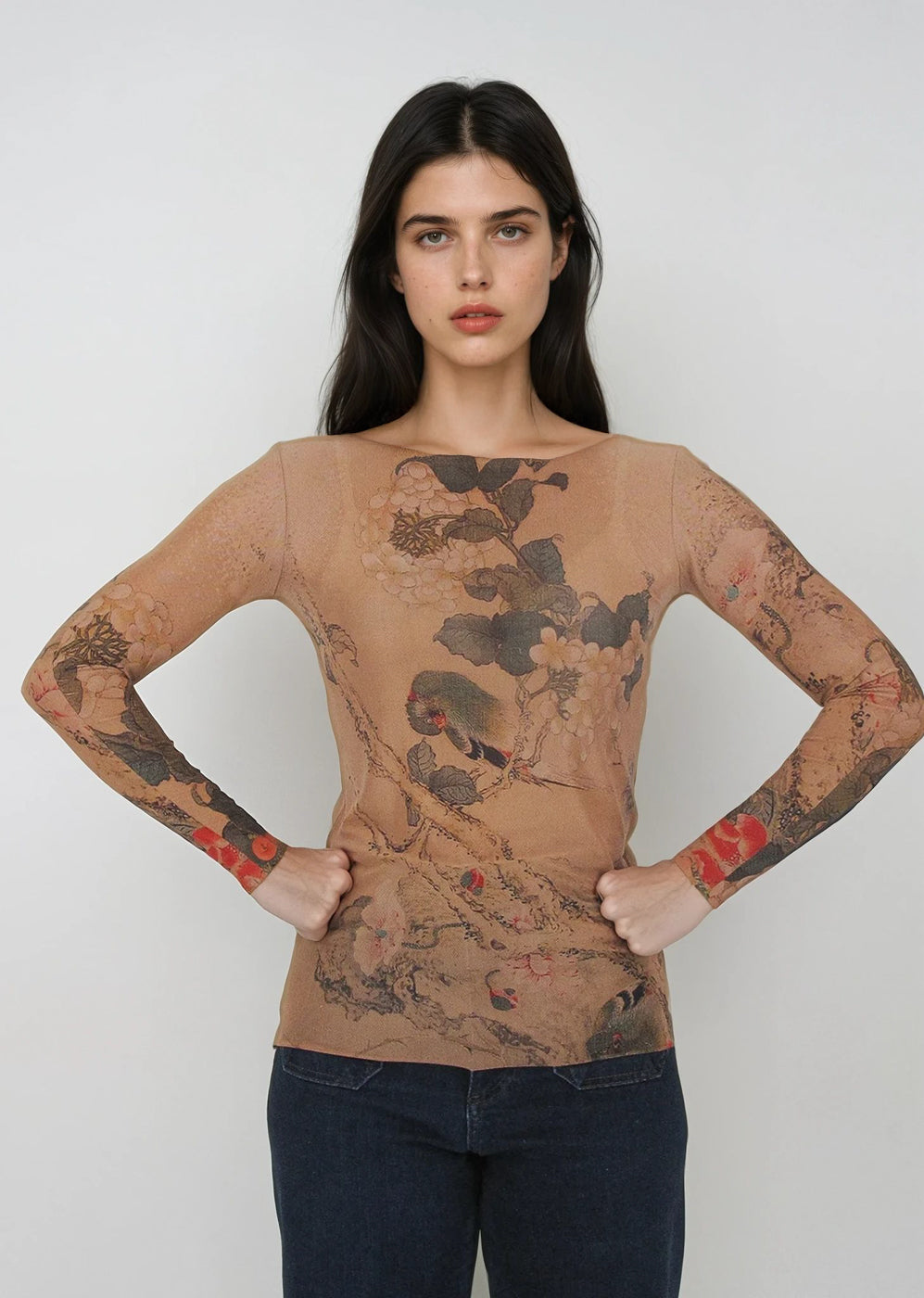 Nudi Ink Mesh Top