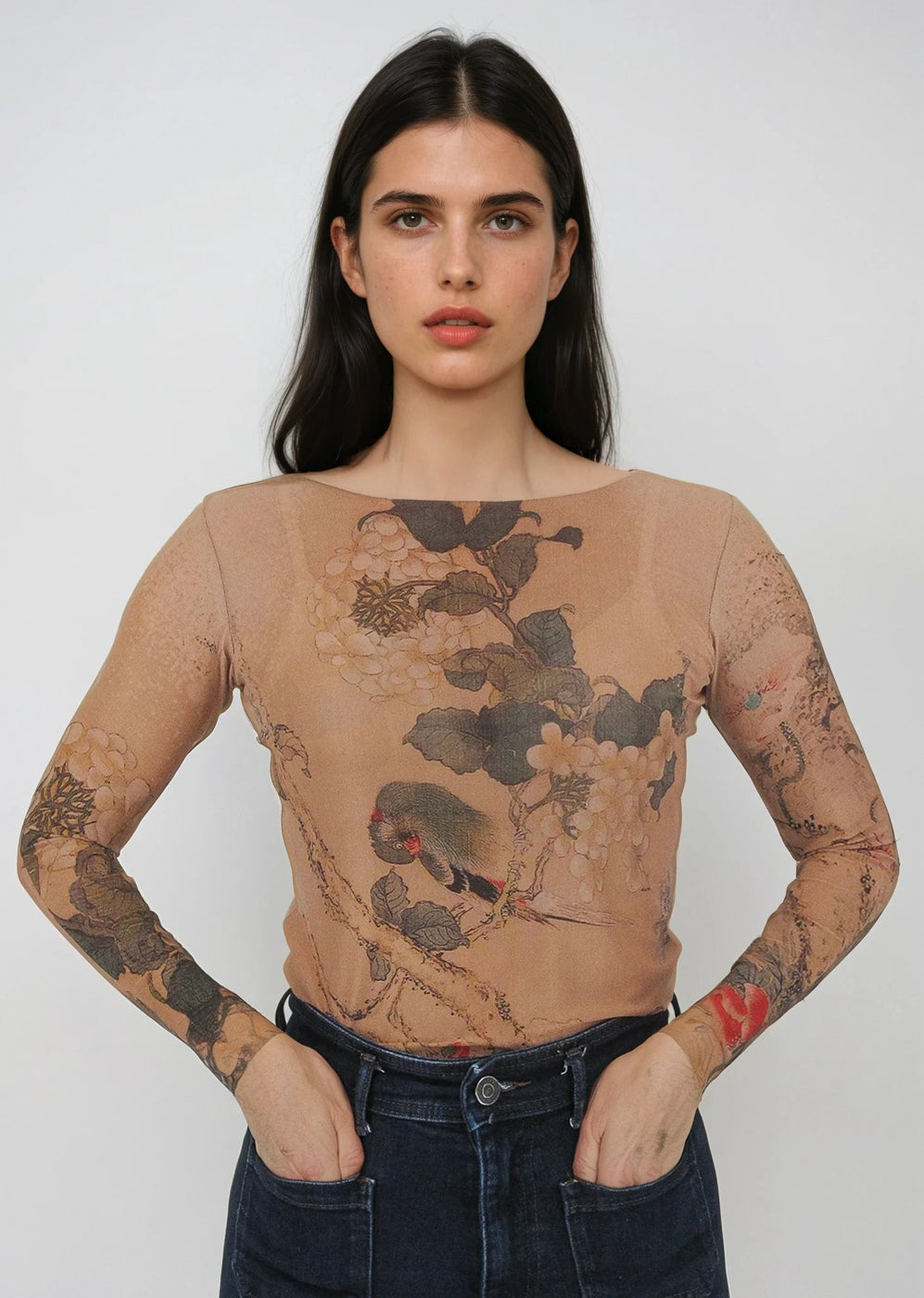 Nudi Ink Mesh Top