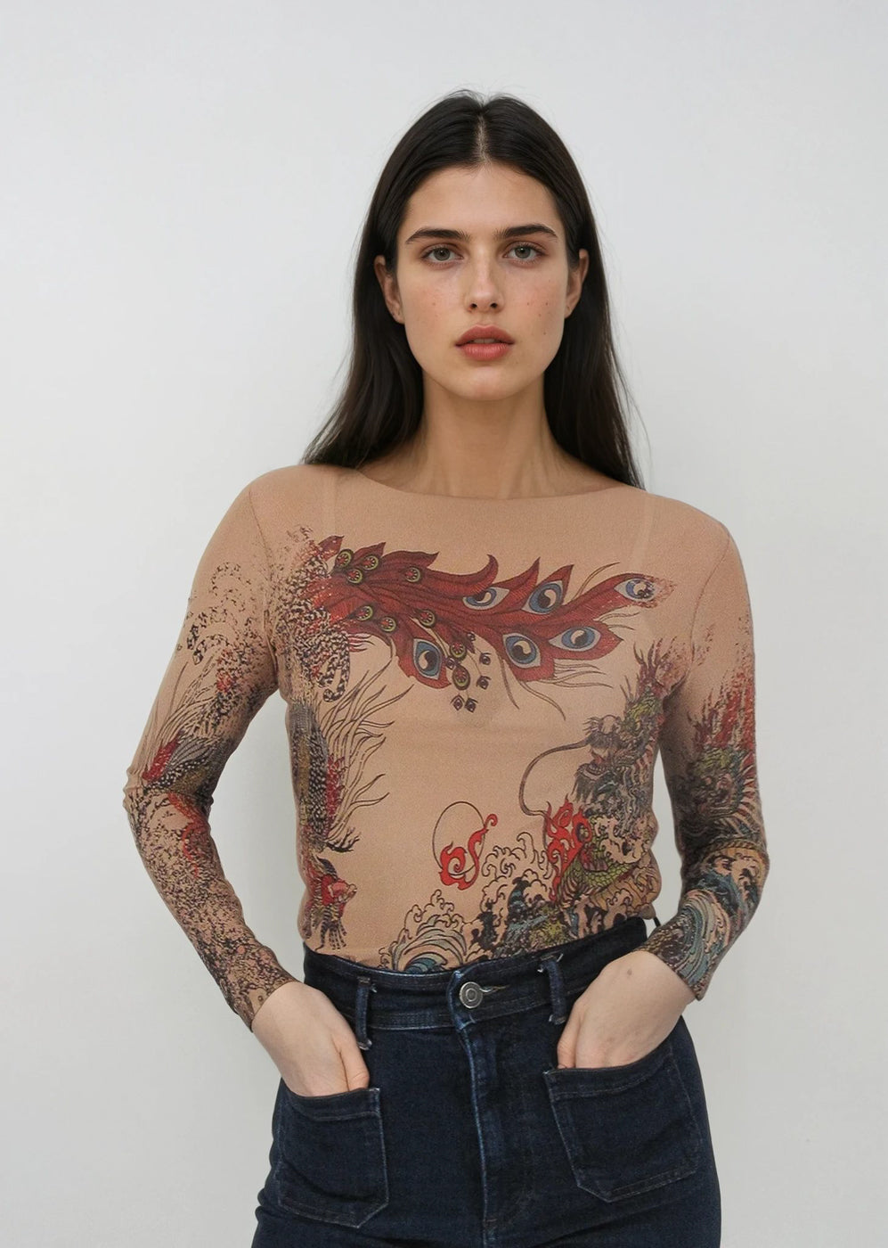 Nudi Ink Mesh Top