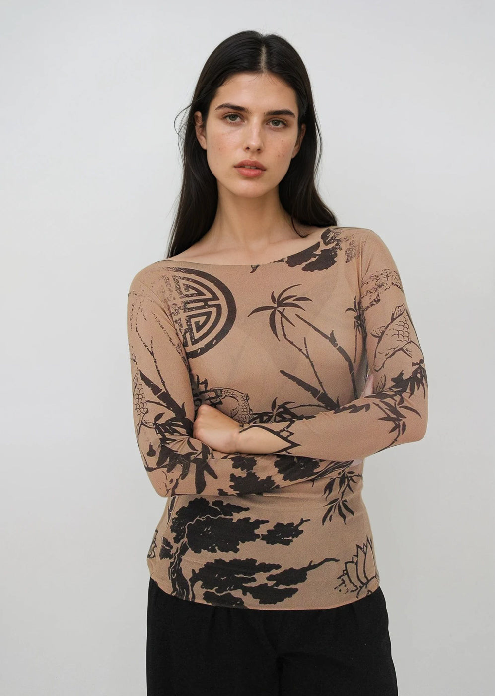 Nudi Ink Mesh Top