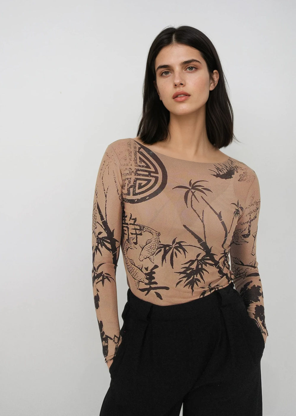 Nudi Ink Mesh Top