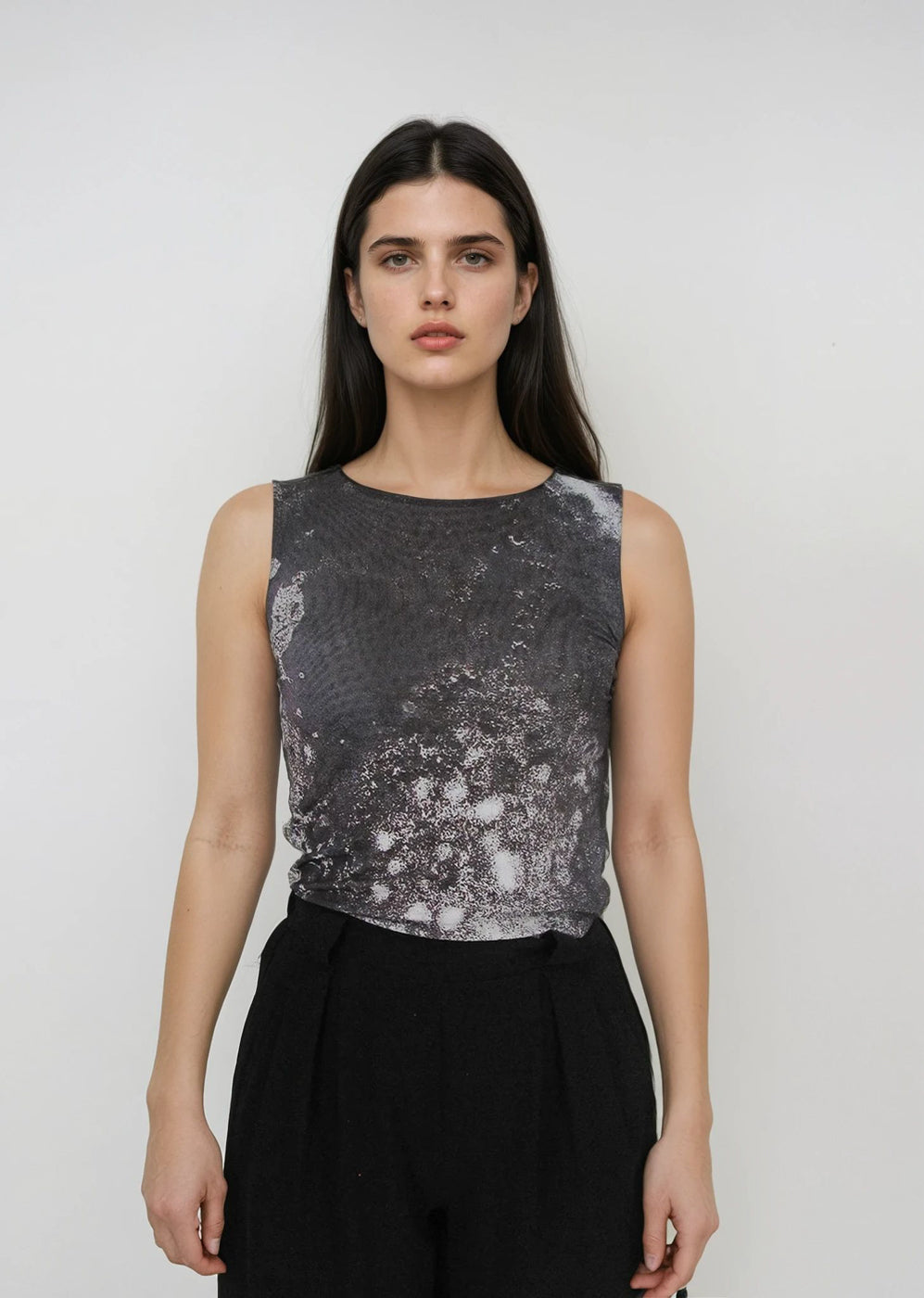 Silver Alloy - Florence Solid Double Sheer Tank Top - In Stock