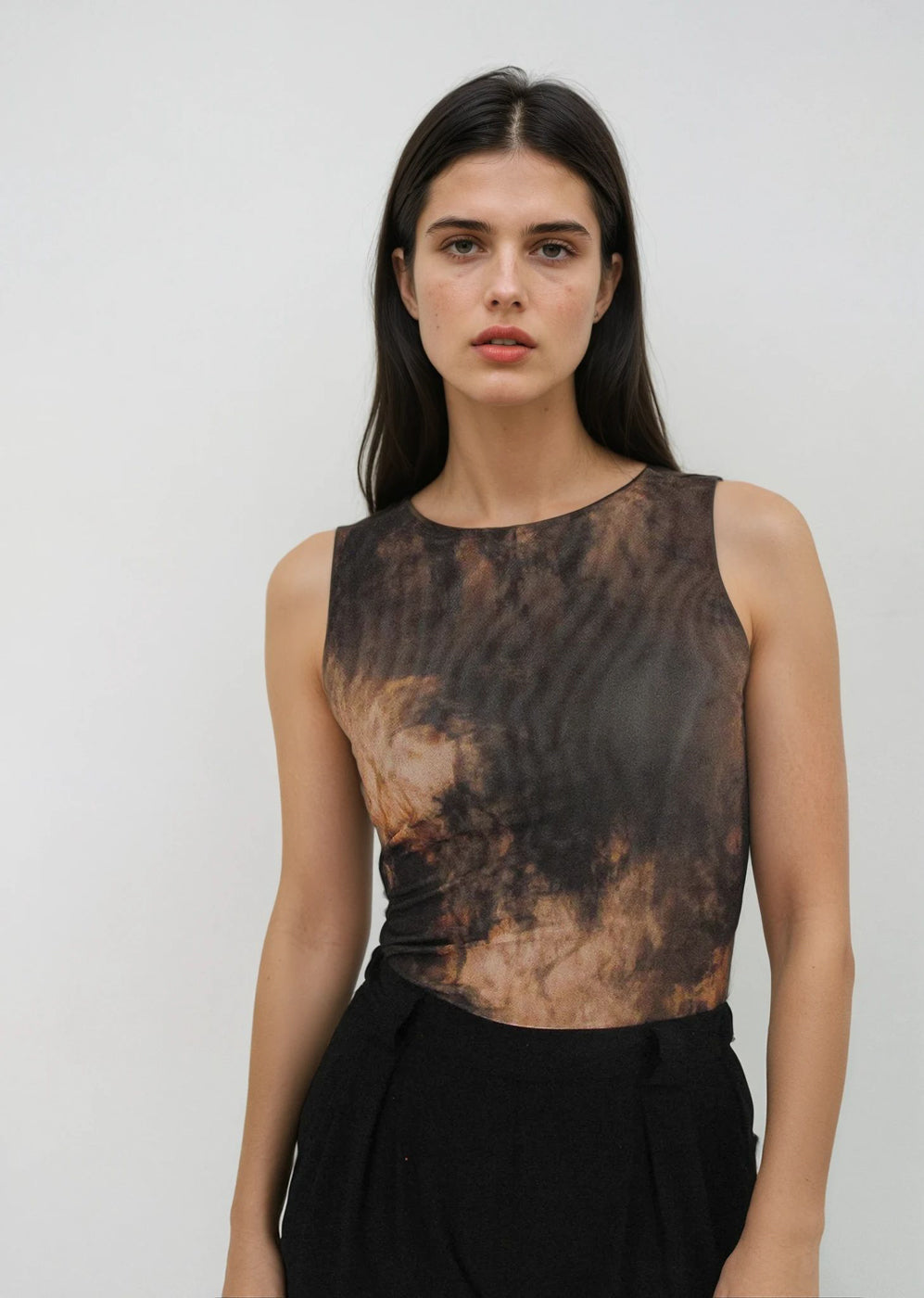Velvet Dye Earth - Florence Solid Double Sheer Tank Top - In Stock