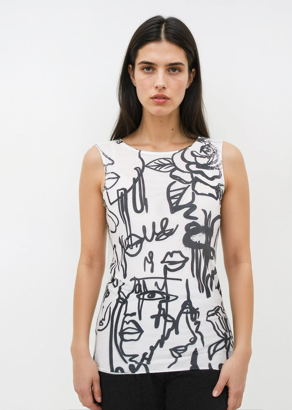 Florence Double Sheer Tank Top - Prints