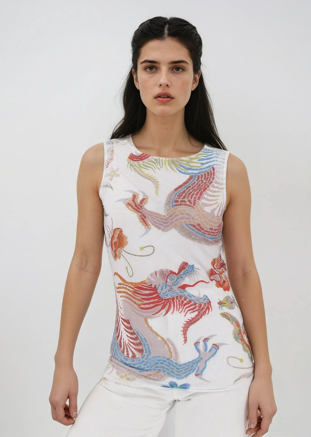 Florence Double Sheer Tank Top - Prints