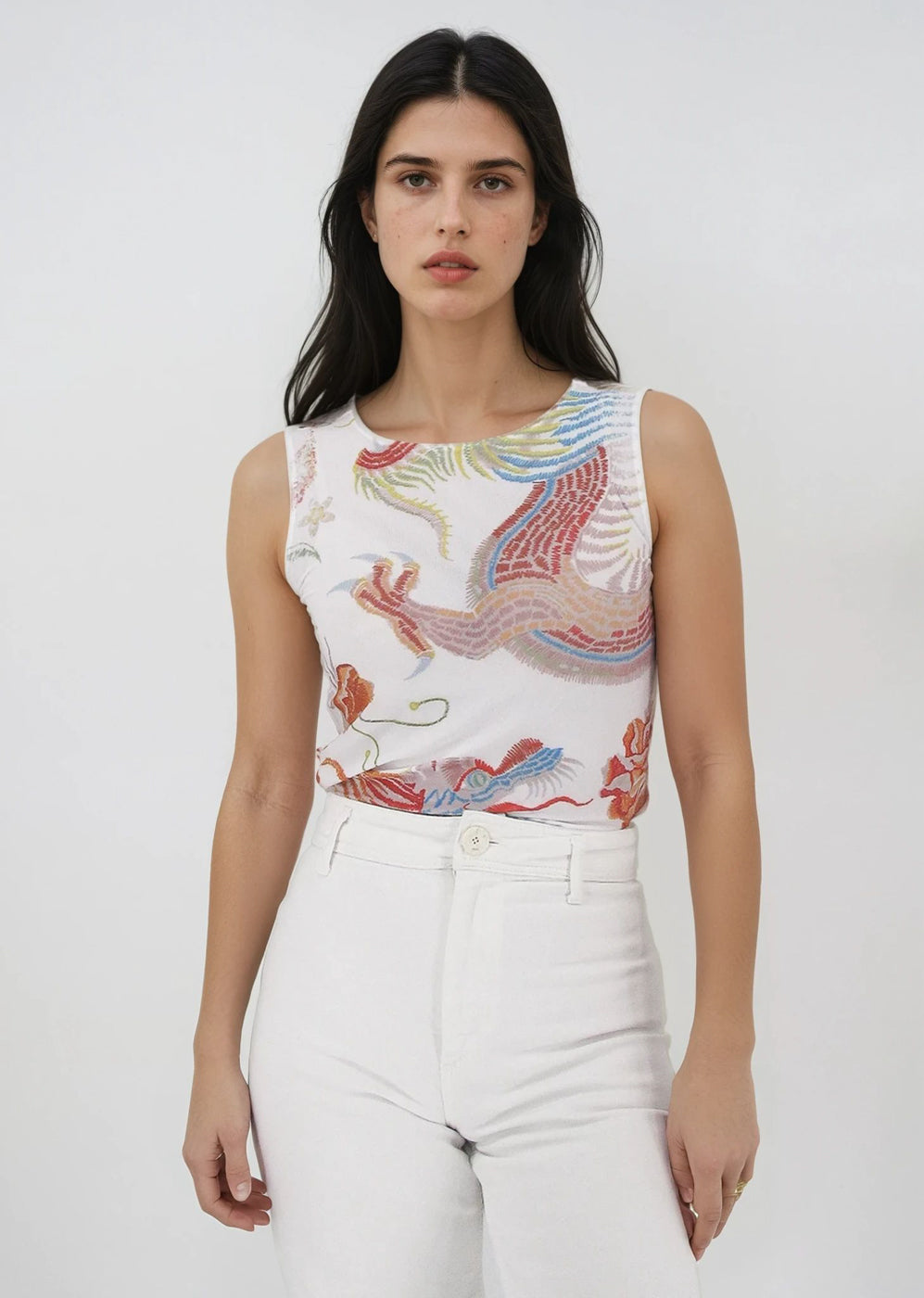 Florence Double Sheer Tank Top - Prints