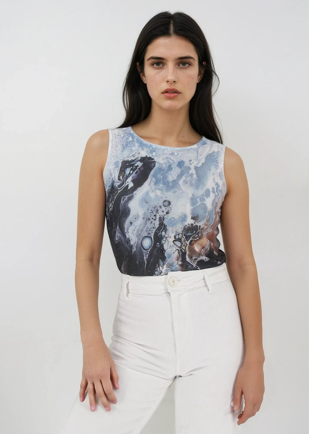 Florence Double Sheer Tank Top - Prints