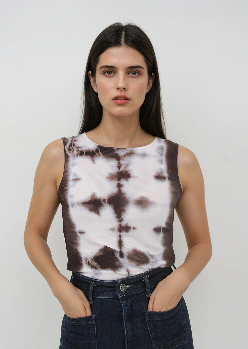 Web Exclusive - Florence Double Sheer Tank Top - Tie Dye