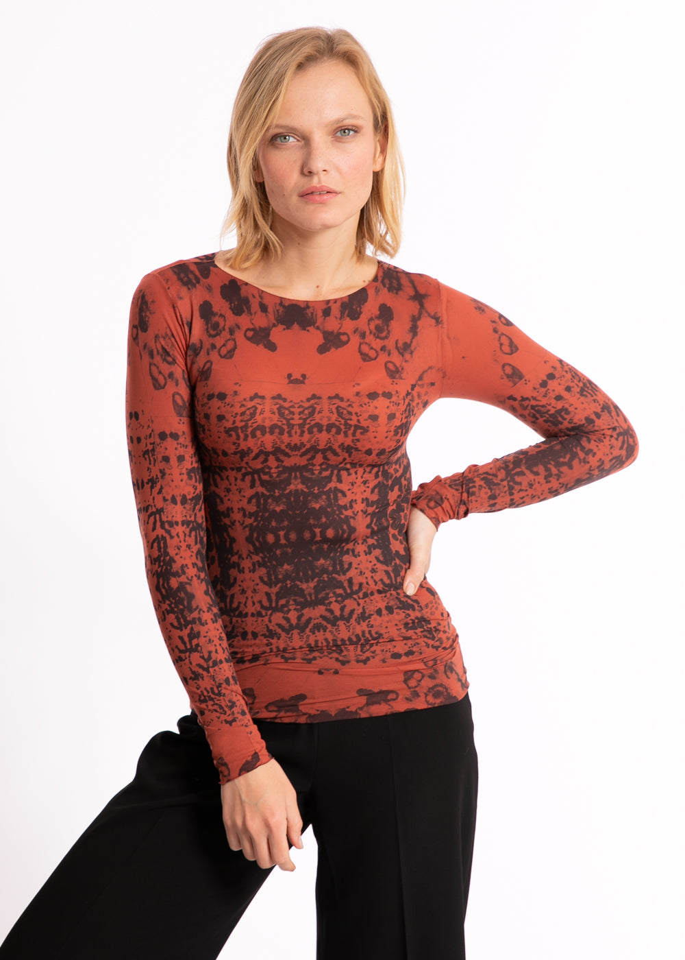 Henna Second Skin Raw Edge Top