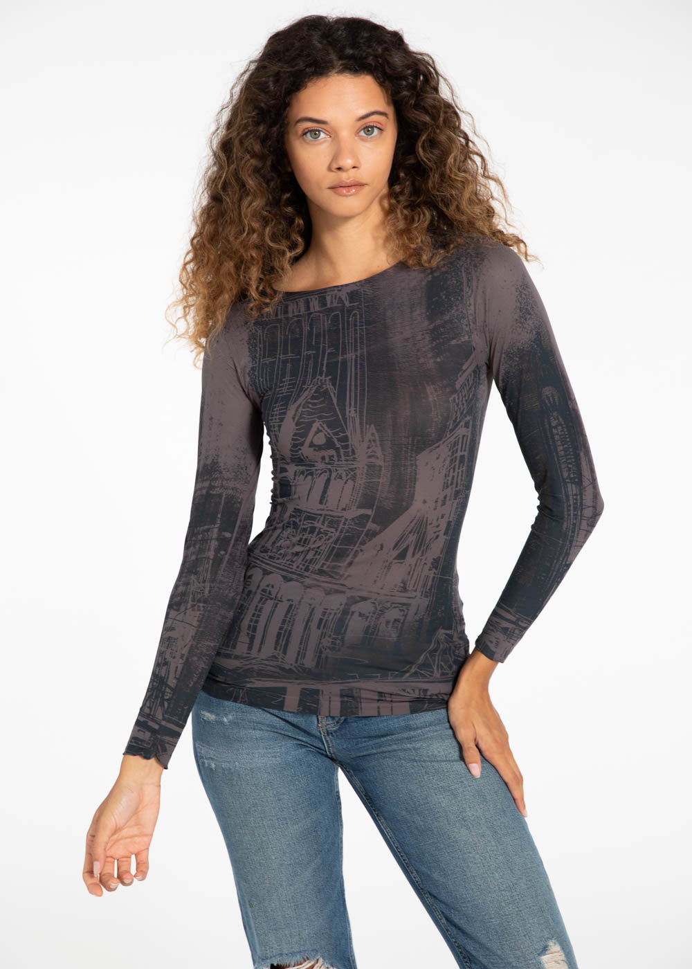 NYC Second Skin Raw Edge Top