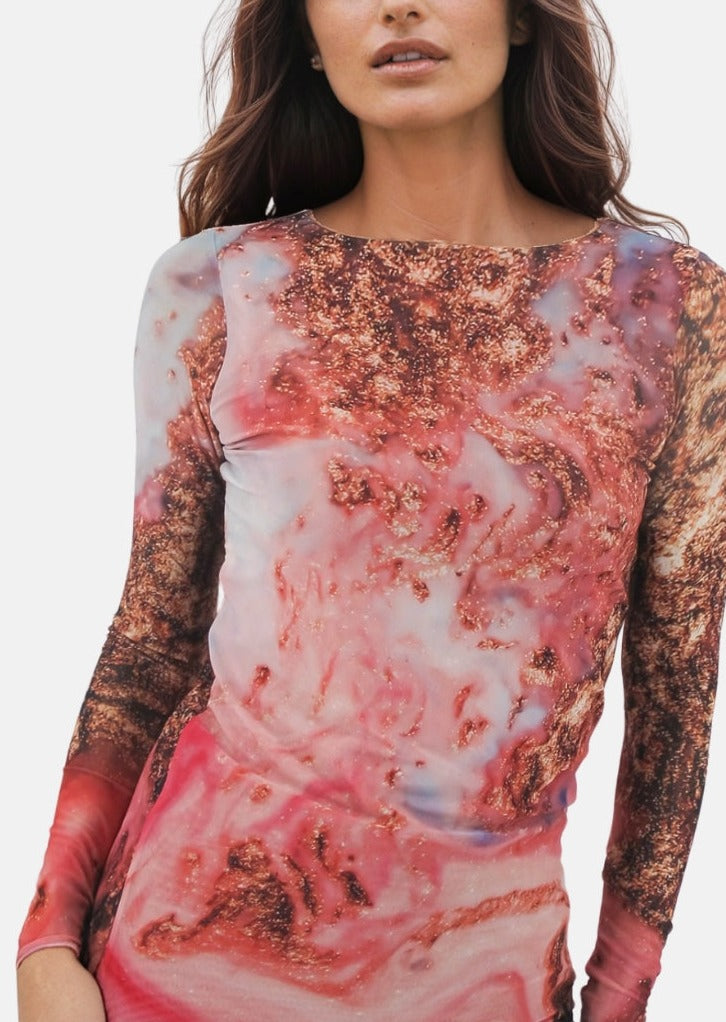 Pink Galaxy - Florence Double Sheer Top