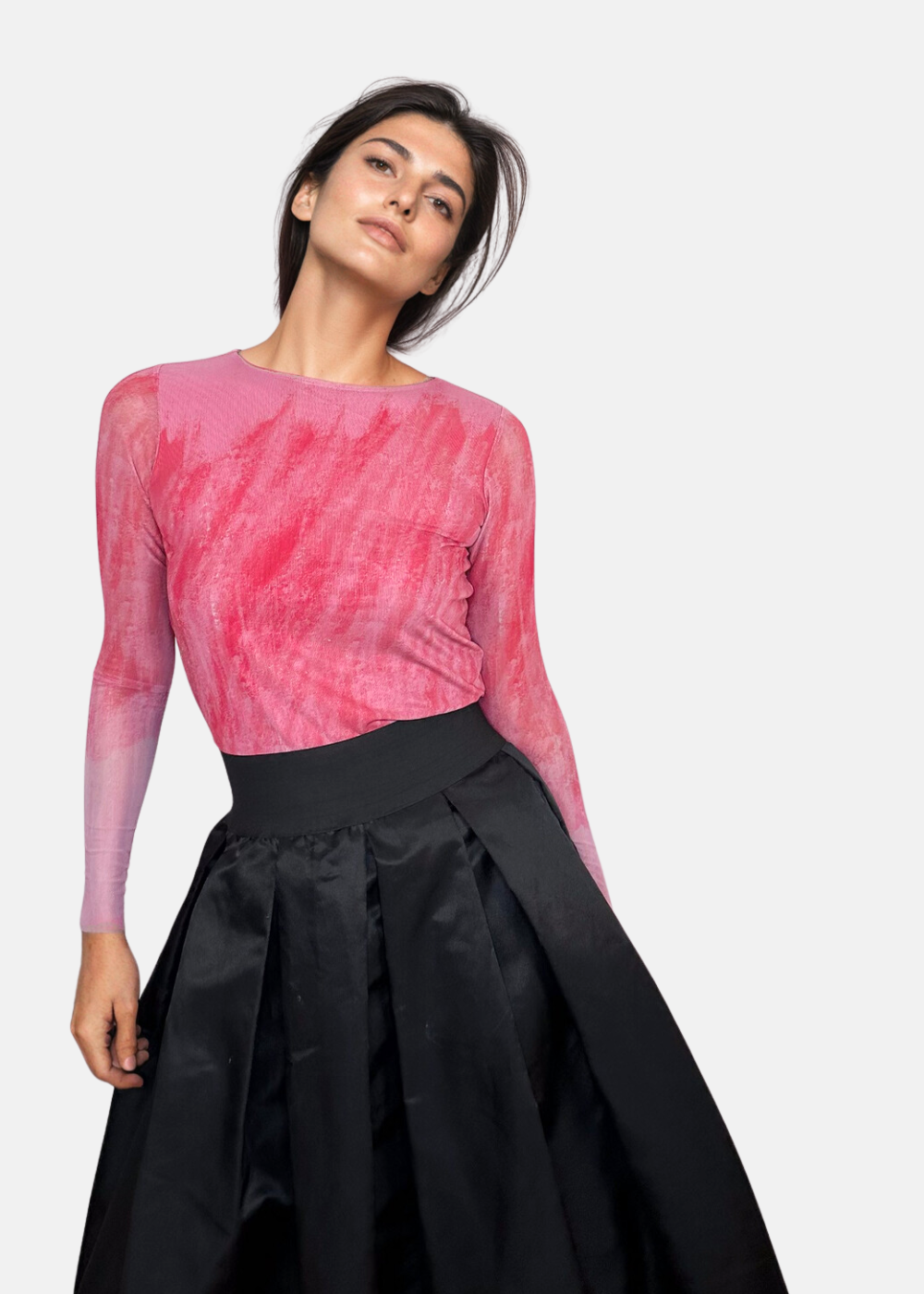 amb 2321 long sleeve sheer top
