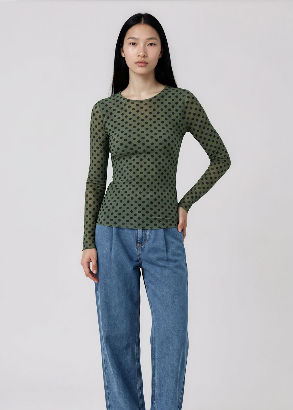 Mini Dot Raw Edge Second Skin Top