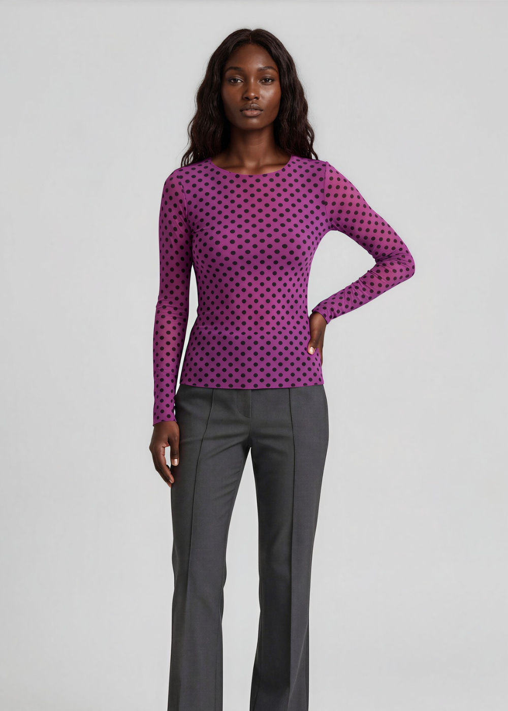 Mini Dot Raw Edge Second Skin Top