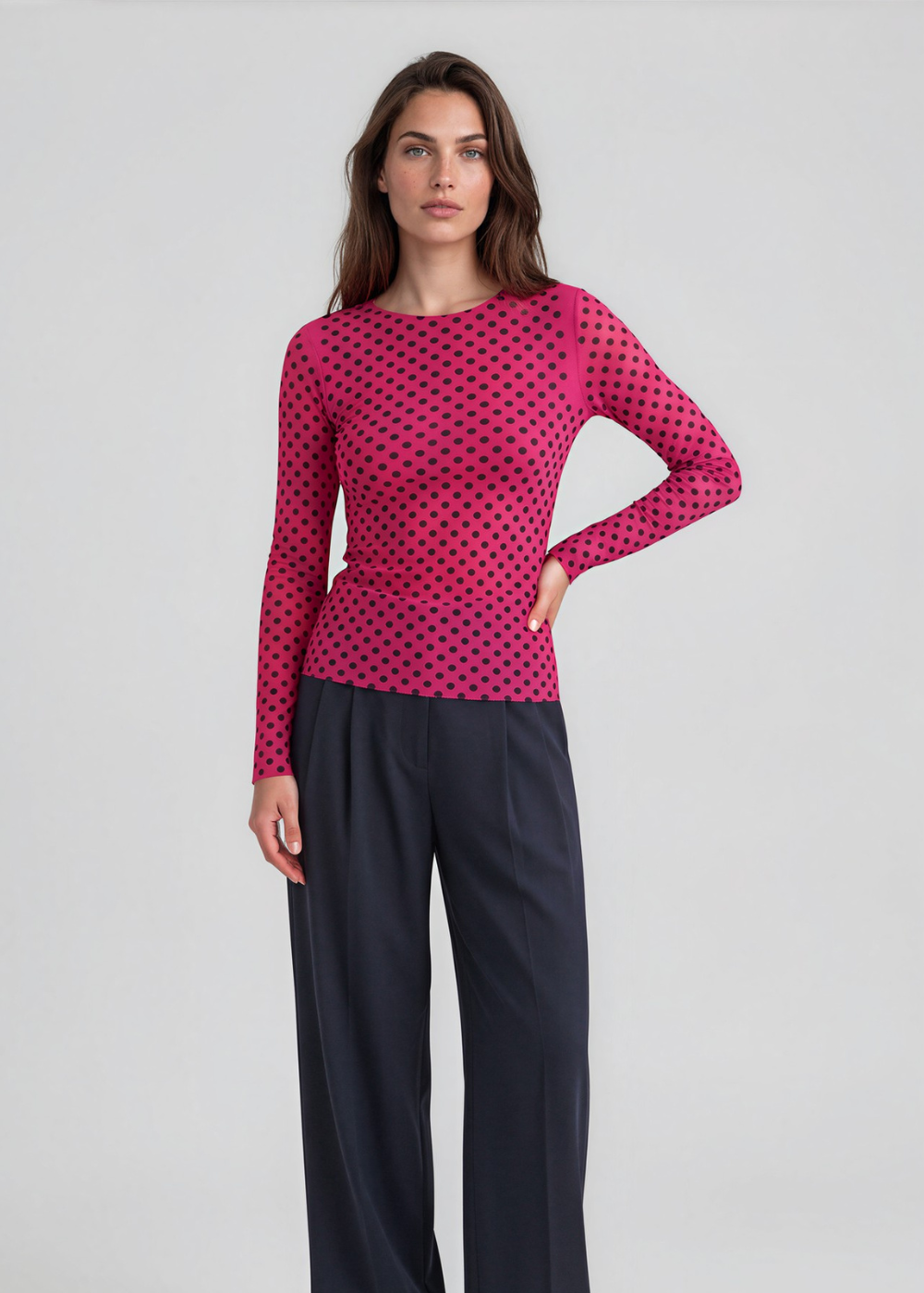 Mini Dot Raw Edge Second Skin Top
