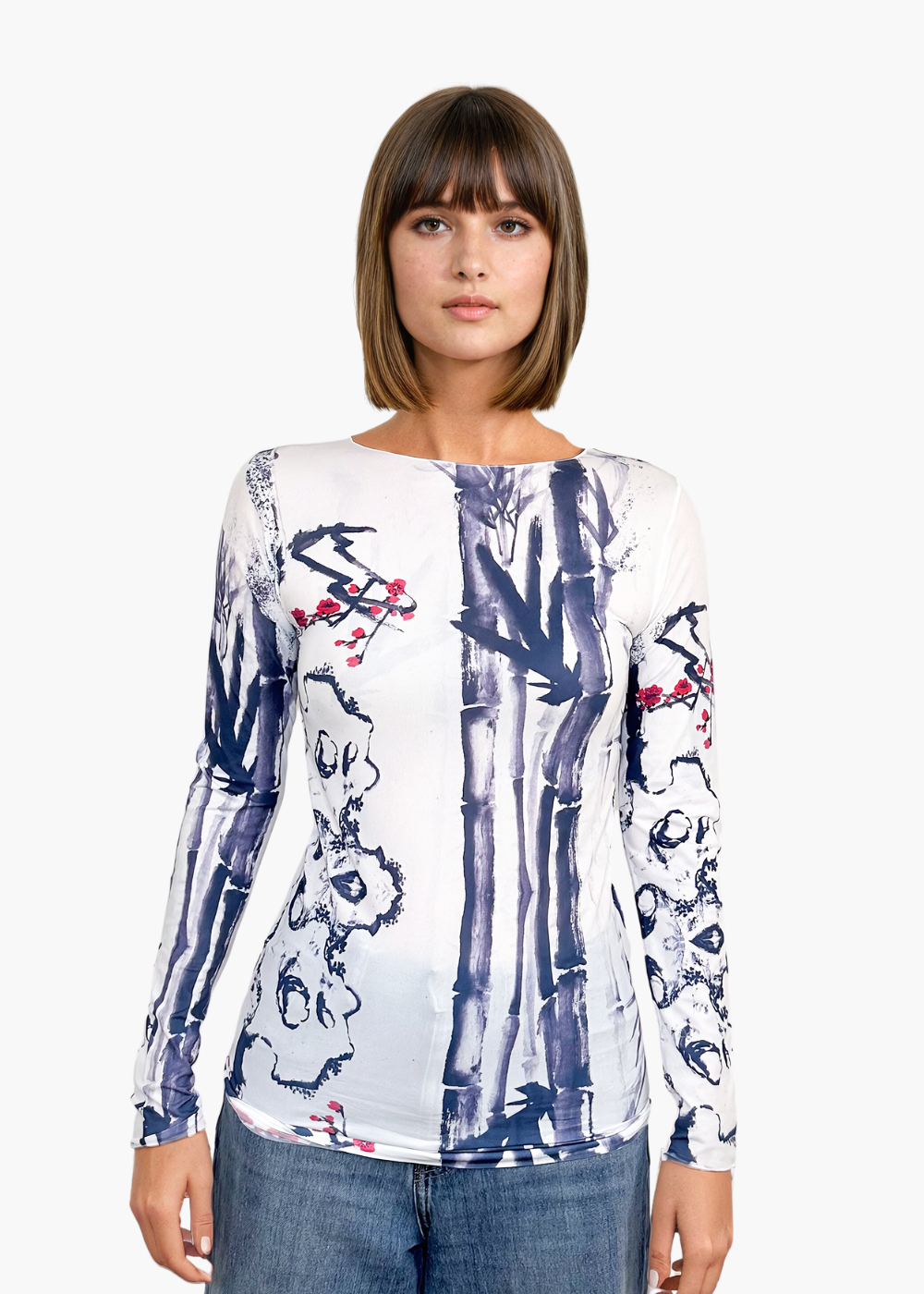 amb 2321 long sleeve sheer top