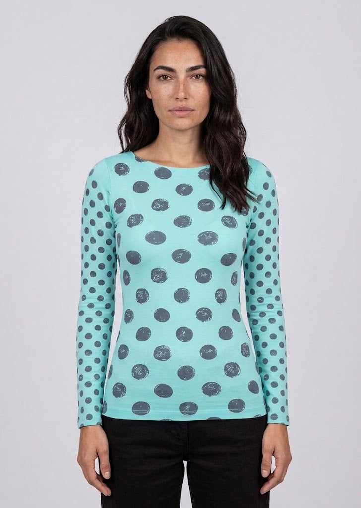 Grunge Polka Dot Raw Edge Second Skin Top