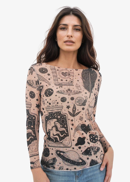 トップス Hand Painting Sheer Tops Hand Painting Sheer Tops