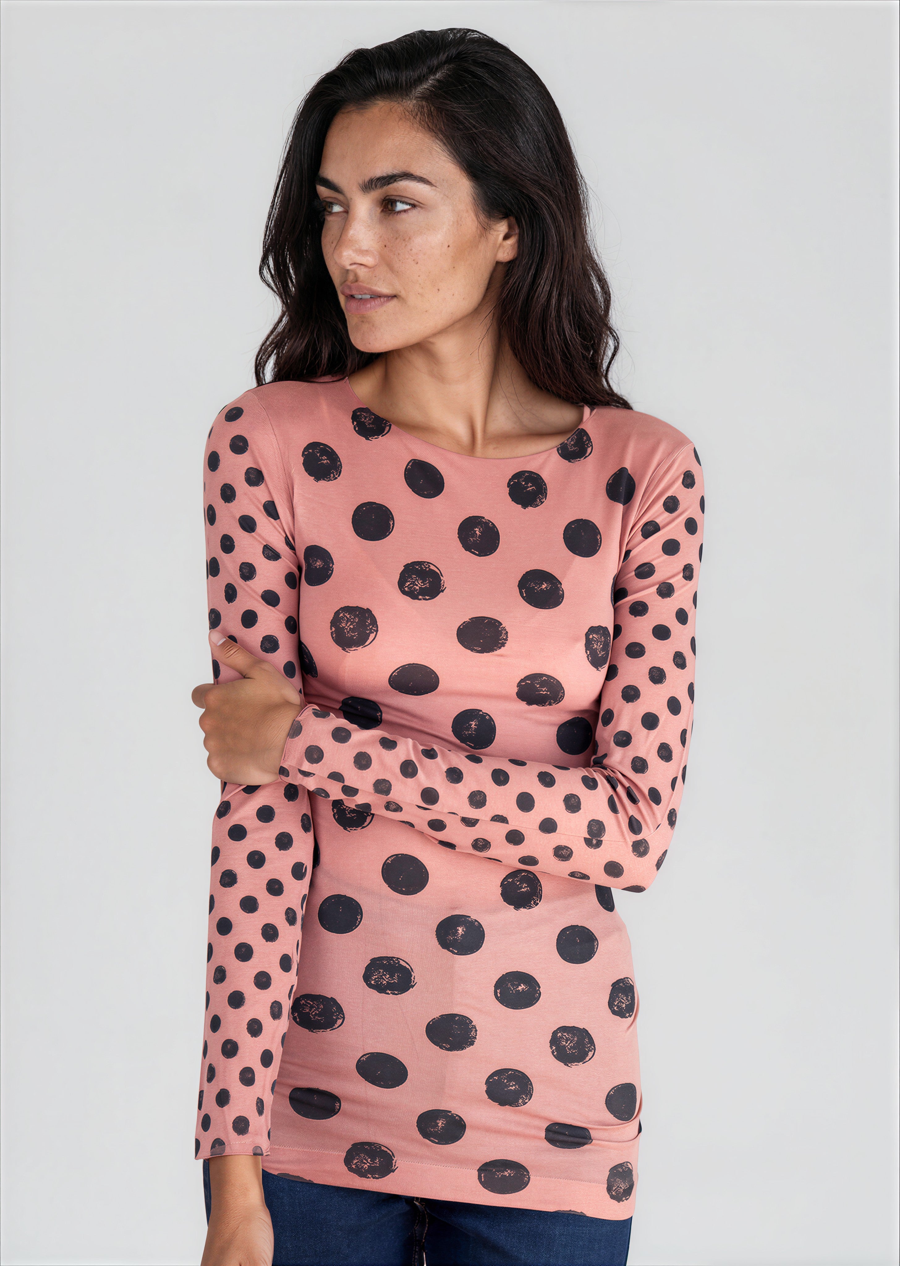 Grunge Polka Dot Raw Edge Top by AMB – AMB Designs