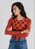 Grunge Polka Dot Raw Edge Second Skin Top