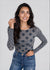Grunge Polka Dot Raw Edge Second Skin Top