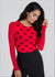 Grunge Polka Dot Raw Edge Second Skin Top