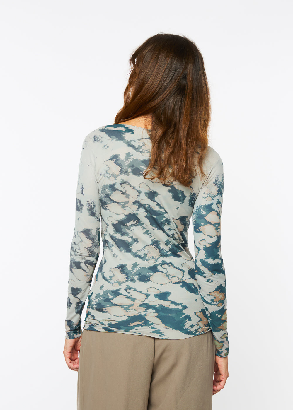 Camo Art Second Skin Raw Edge Top- In Stock