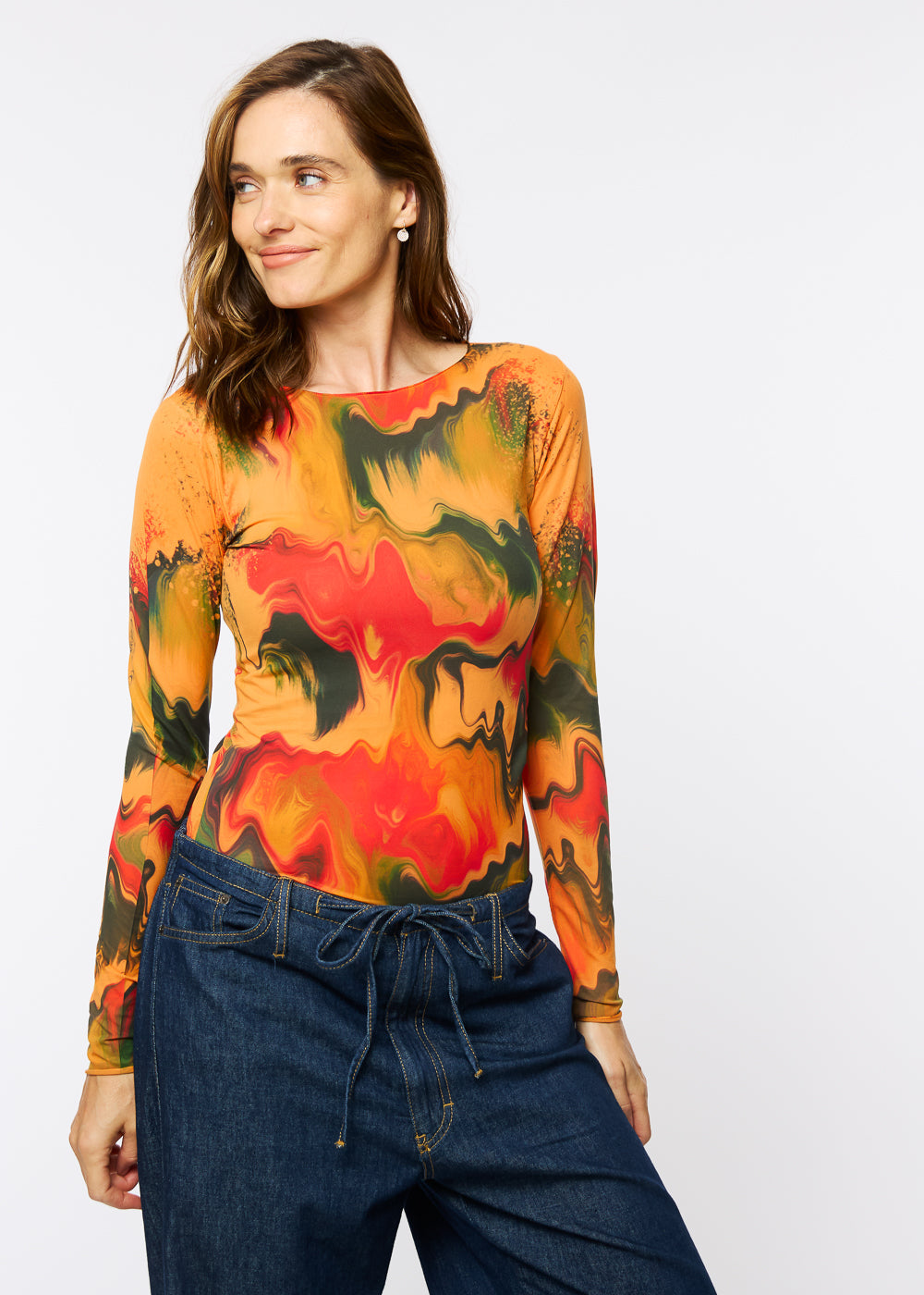 Color Melt Raw Edge Second Skin Top- In Stock