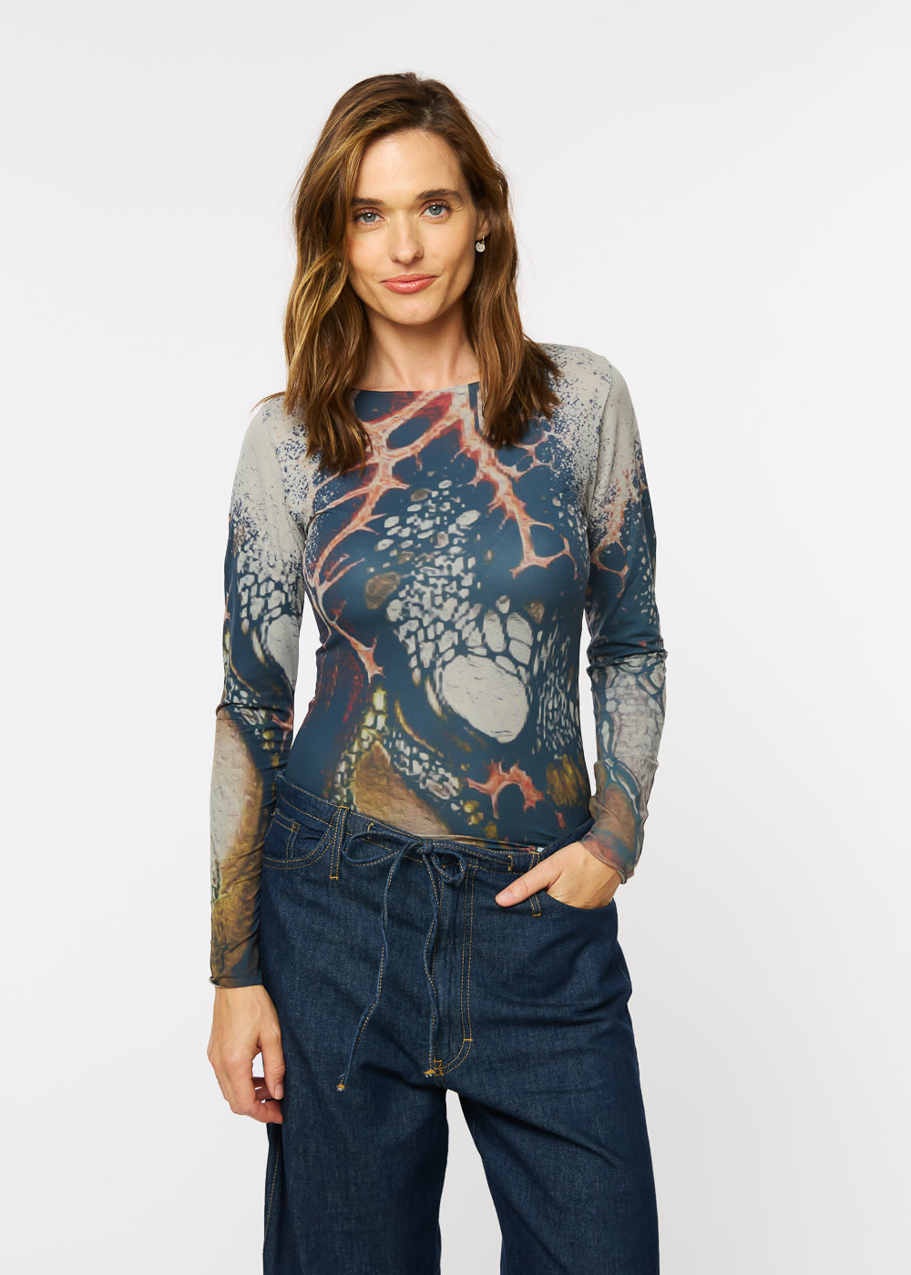 Rooted Raw Edge Second Skin Top- In Stock