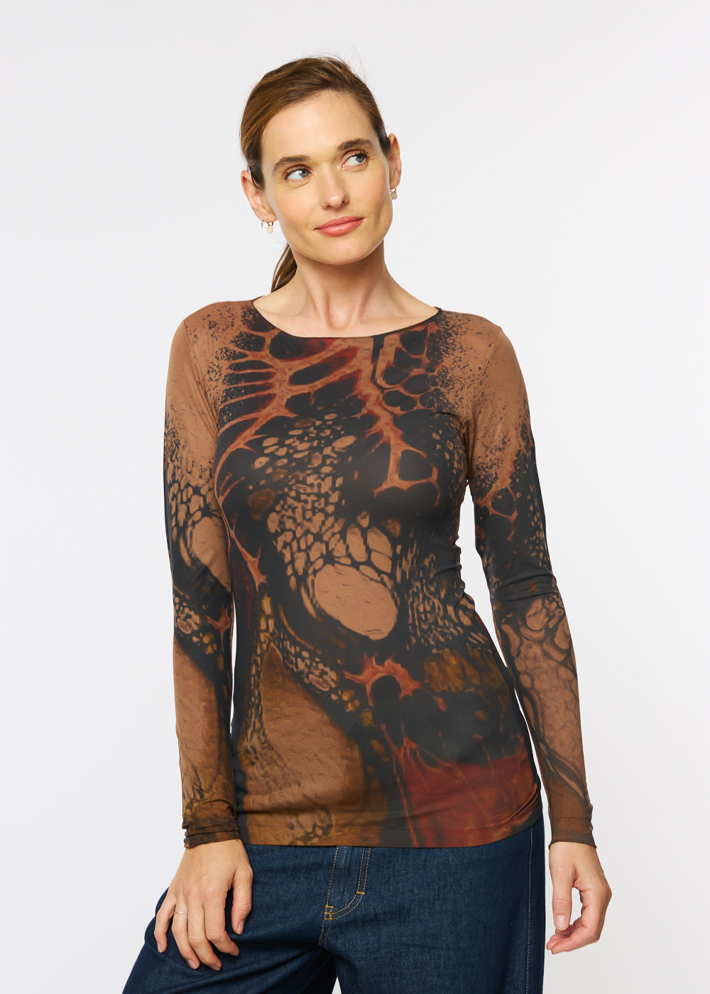 Rooted Raw Edge Second Skin Top- In Stock