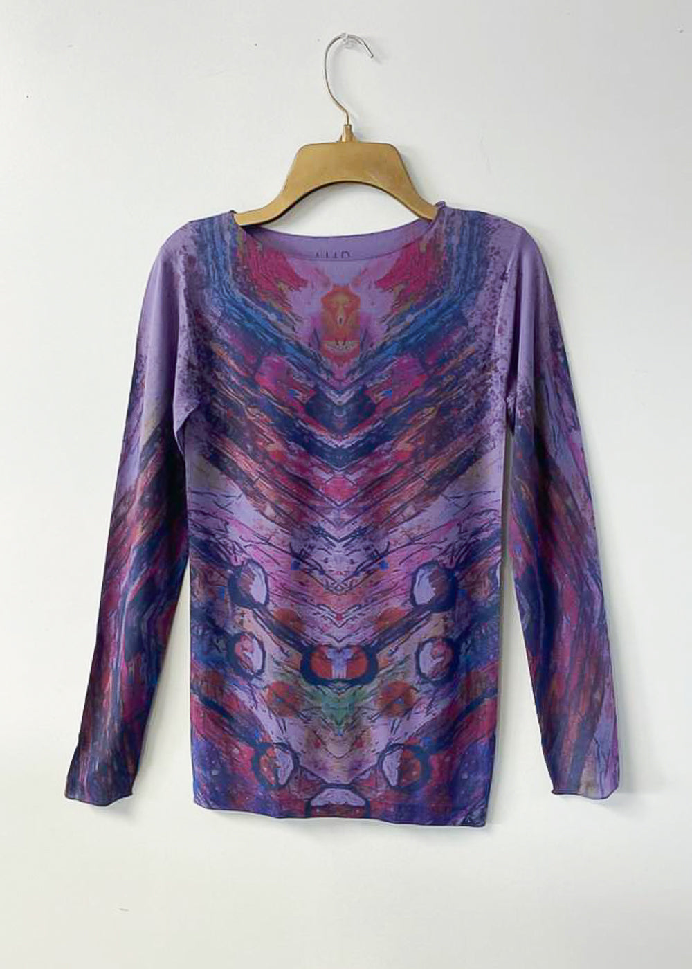 Peacock Plume Raw Edge Second Skin Top- In Stock