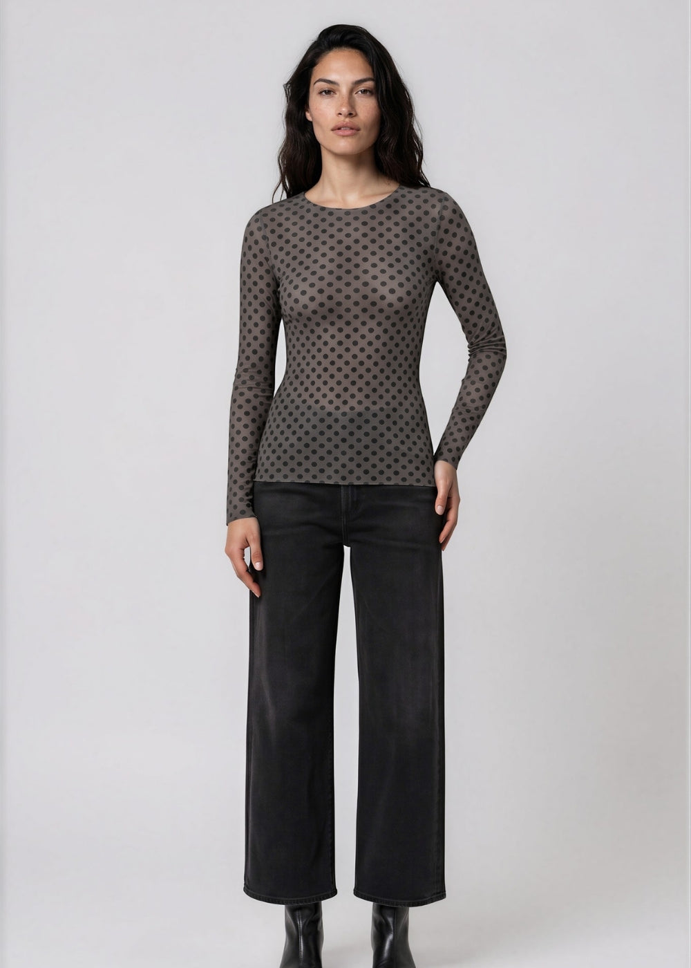 トップス 00s archive patterned second skin tops Classic Dot Raw Edge Second Skin Top – AMB Designs