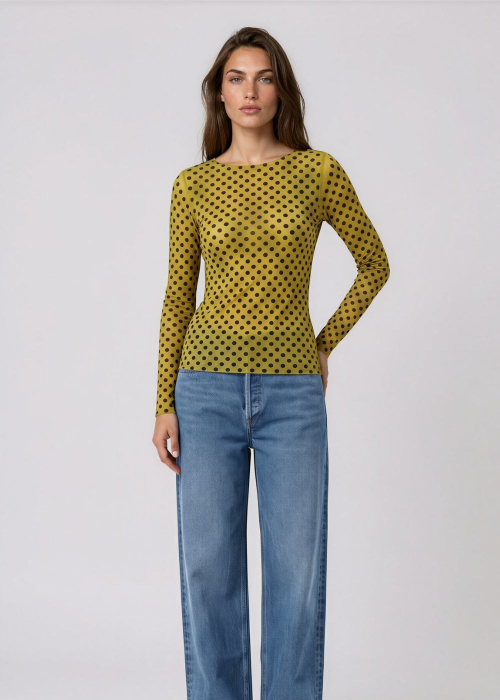 Classic Dot Raw Edge Second Skin Top