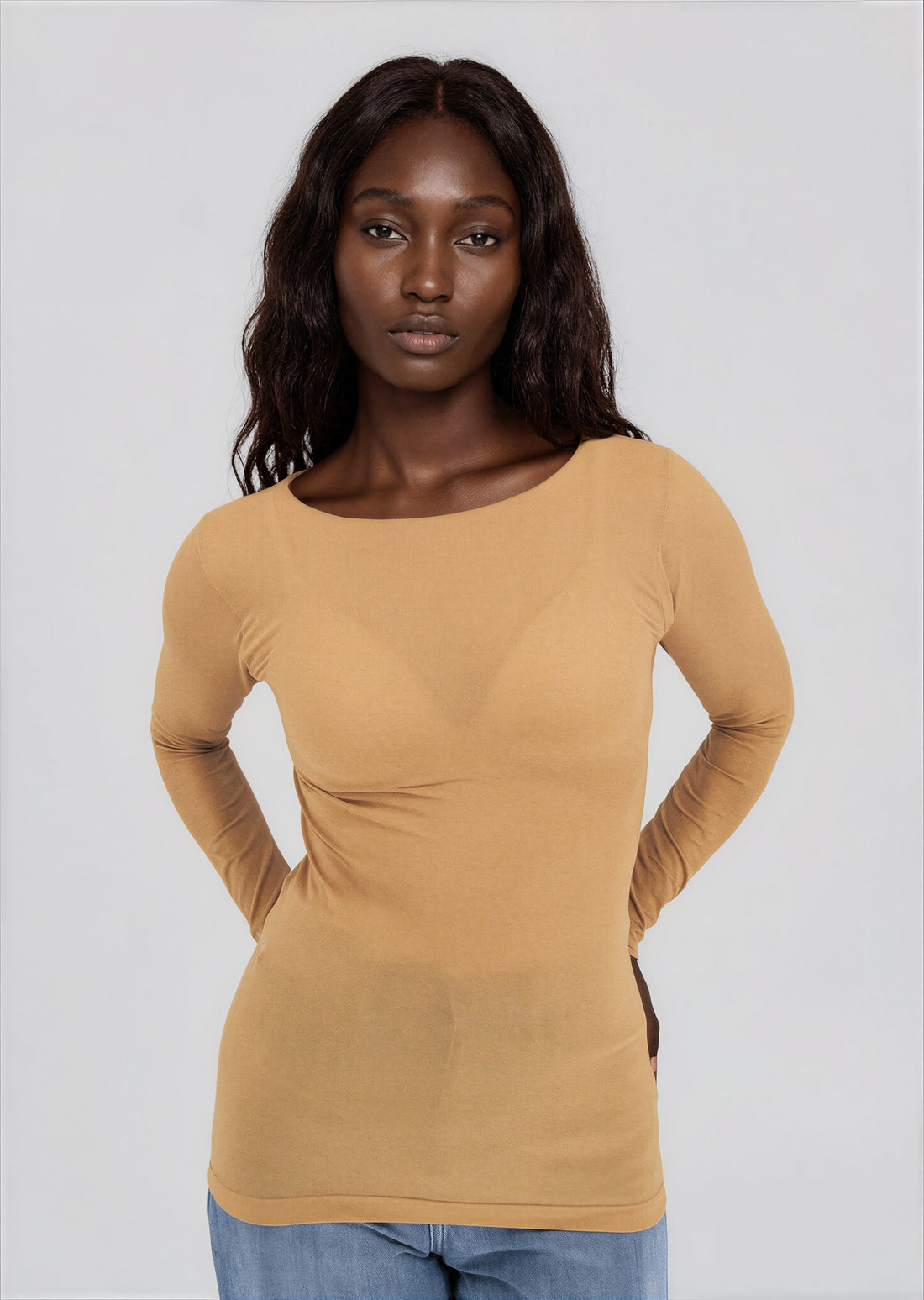 Solid Raw Edge Second Skin Top