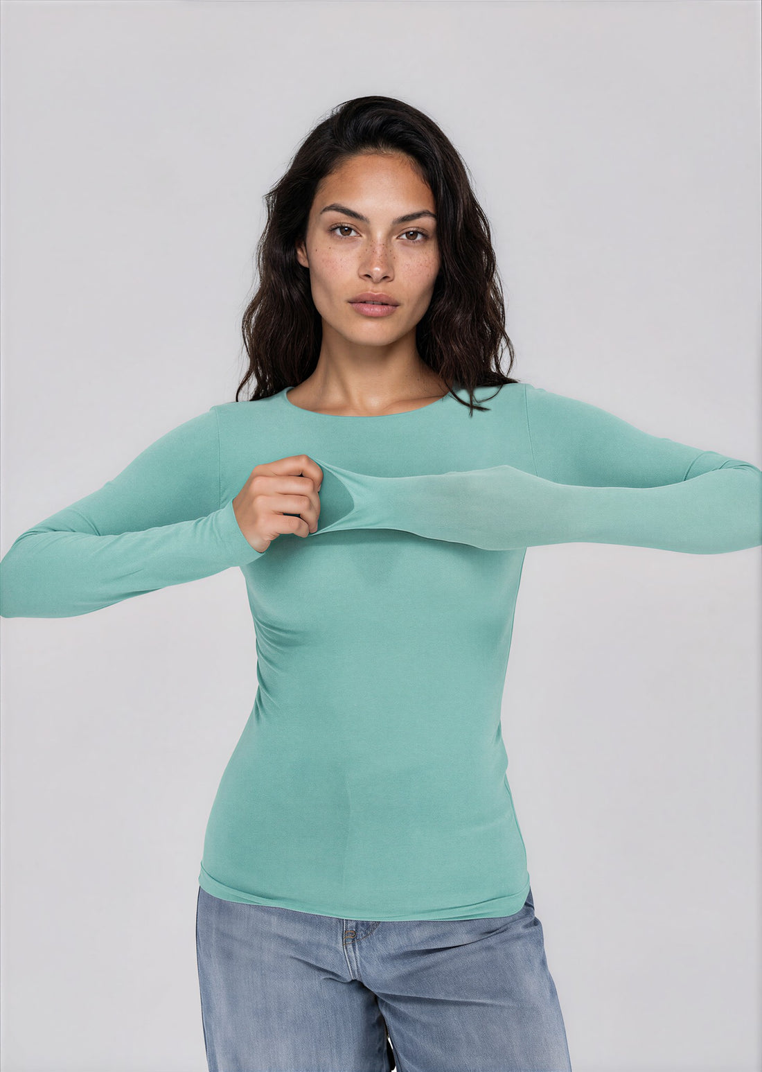 Solid Raw Edge Second Skin Top
