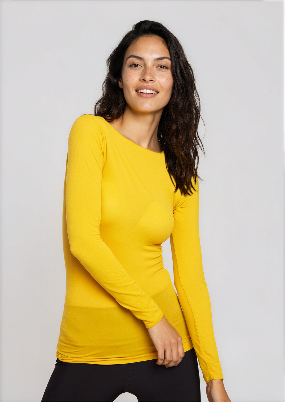 Solid Raw Edge Second Skin Top